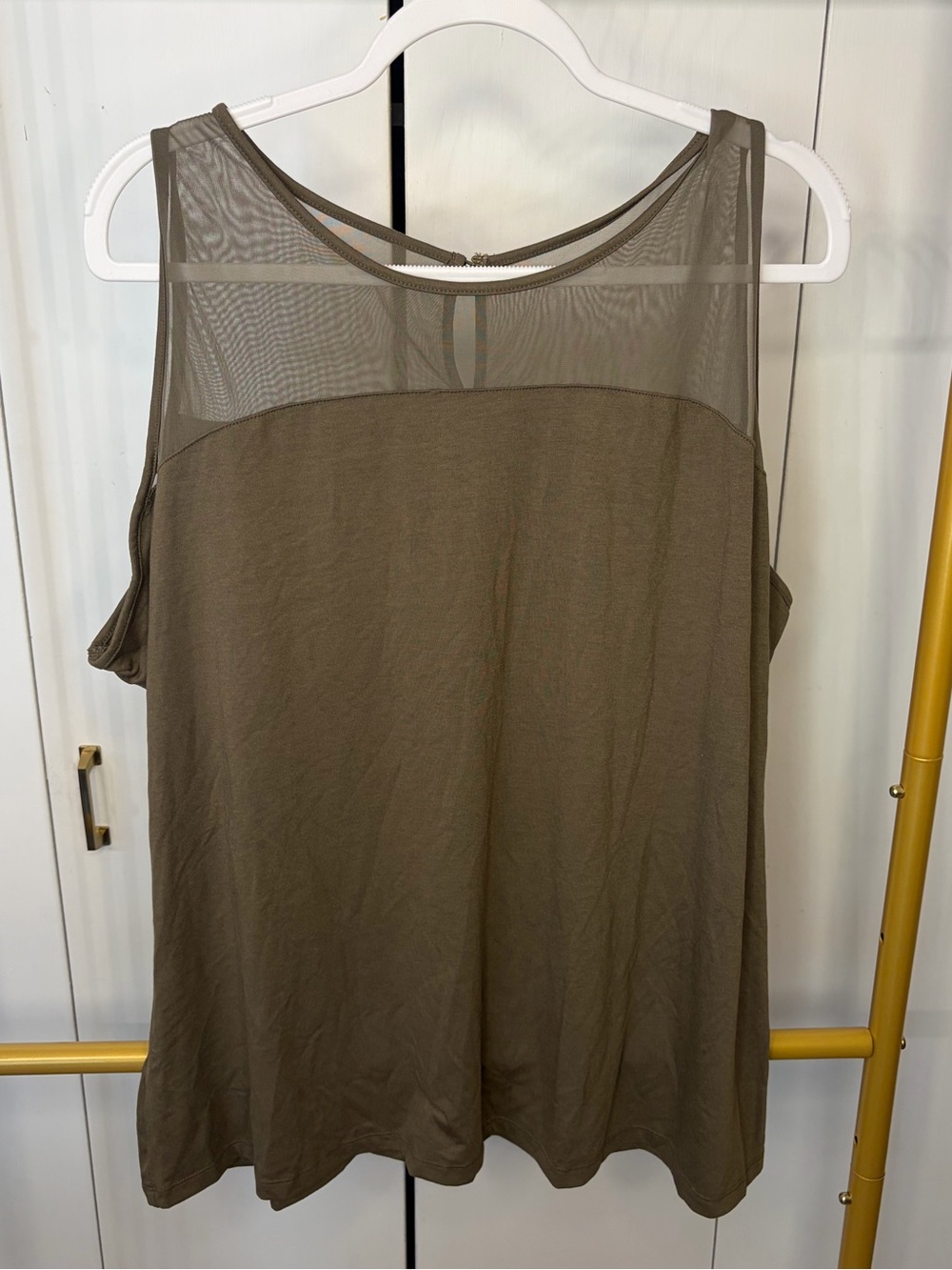 Olive Green Mesh Tank Top